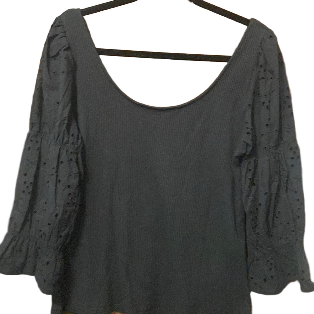 Who What Wear Ribbed Scoop Neck Blouse